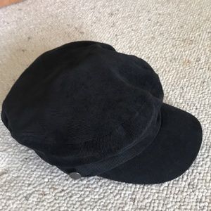 Black corduroy hat